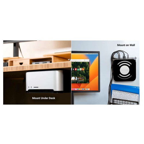 Sonnet MacCuff Studio Steel Bracket to Mount and Secure a Mac Studio Computer Under a Desk or to a Wall Sonnet MacCuff Studio Steel Bracket to Mount and Secure a Mac Studio Computer Under a Desk or to a Wall